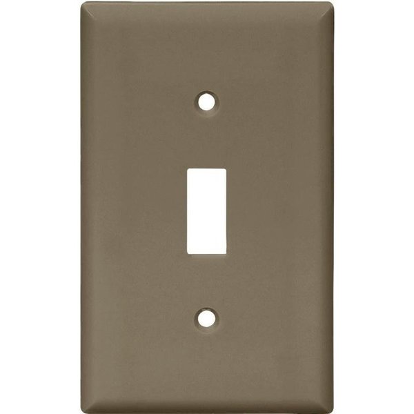 Eaton Wiring Devices Wallplate, 412 in L, 234 in W, 1 Gang, Nylon, Brown, HighGloss 5134B-BOX